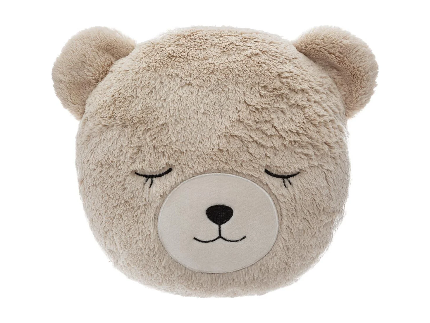 Coussin décoratif Ours en Fourrure beige  D 27 cm