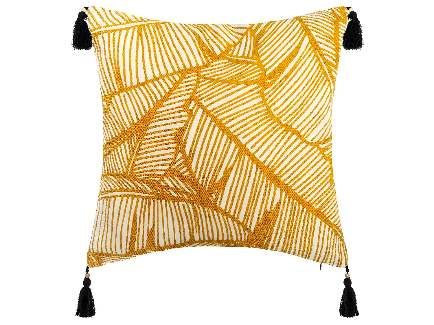 Housse de Coussin Tropiques et Pompons 40 x 40 cm