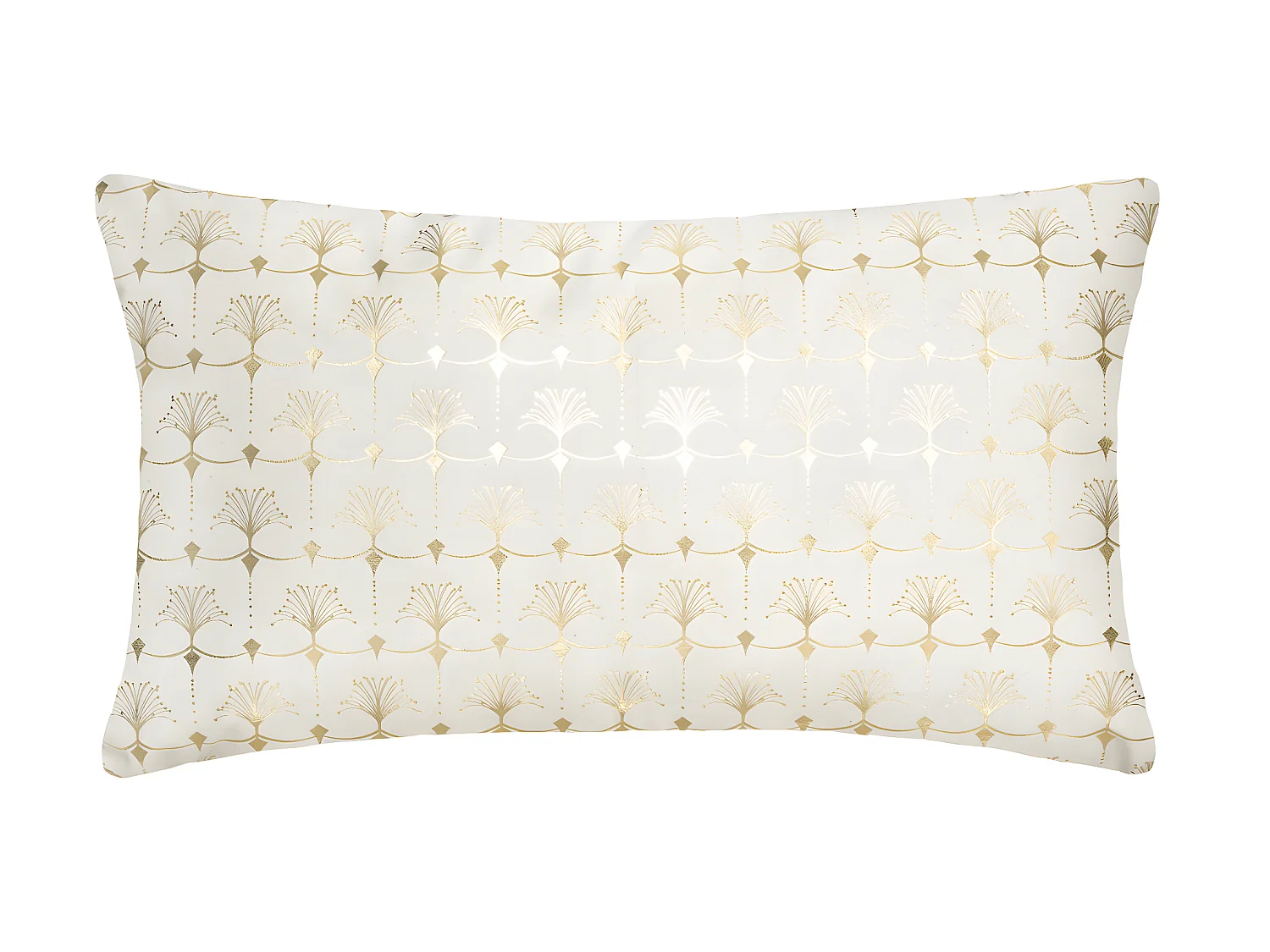 Coussin déhoussable velours Ivoire et Or 30 x 50 cm