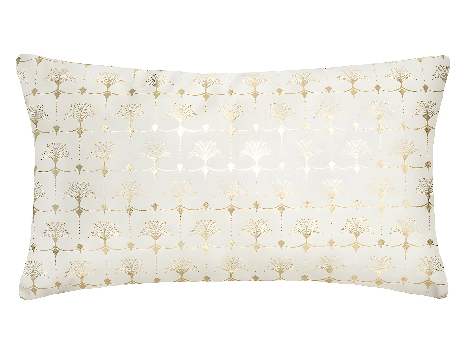 Coussin déhoussable velours Ivoire et Or 30 x 50 cm