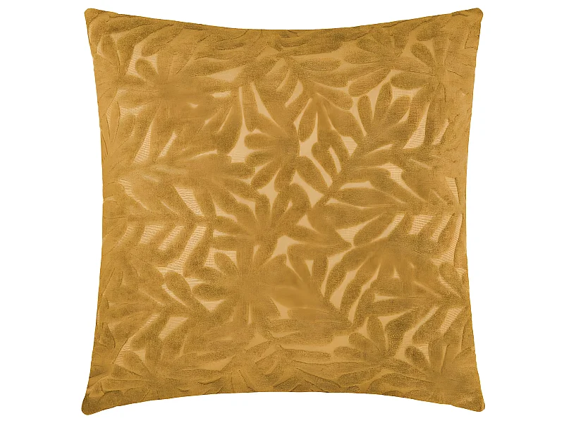 Coussin déhoussable en Velours Ocre 40 x 40 cm