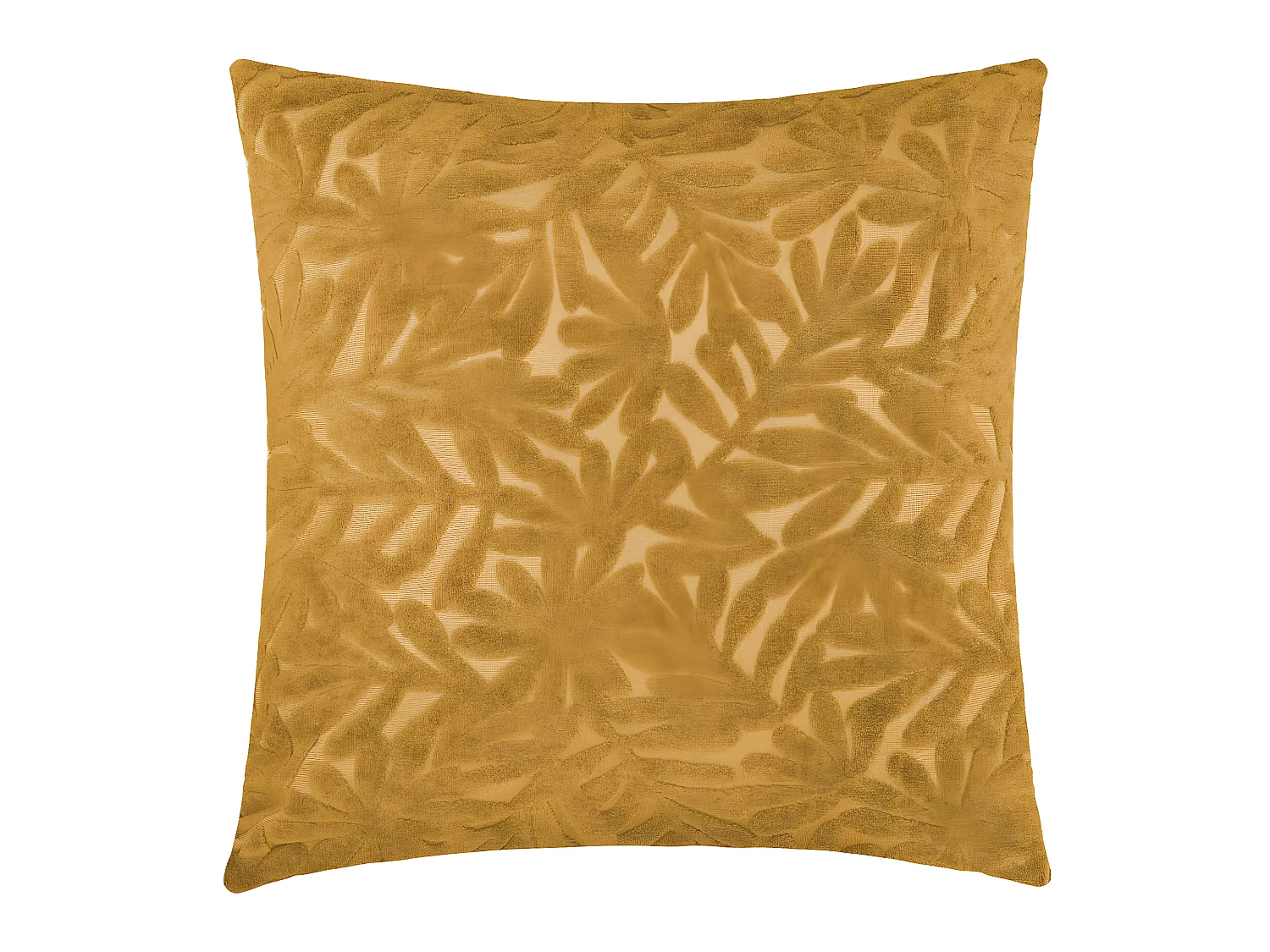 Coussin déhoussable en Velours Ocre 40 x 40 cm