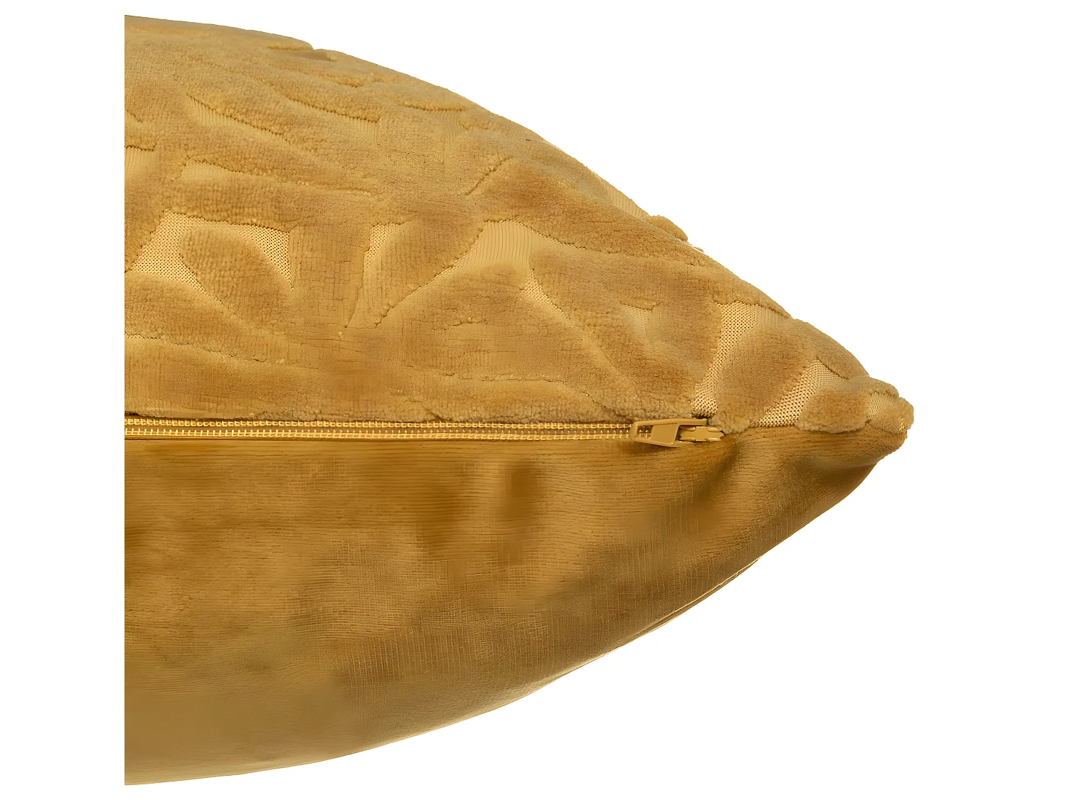 Coussin déhoussable en Velours Ocre 40 x 40 cm