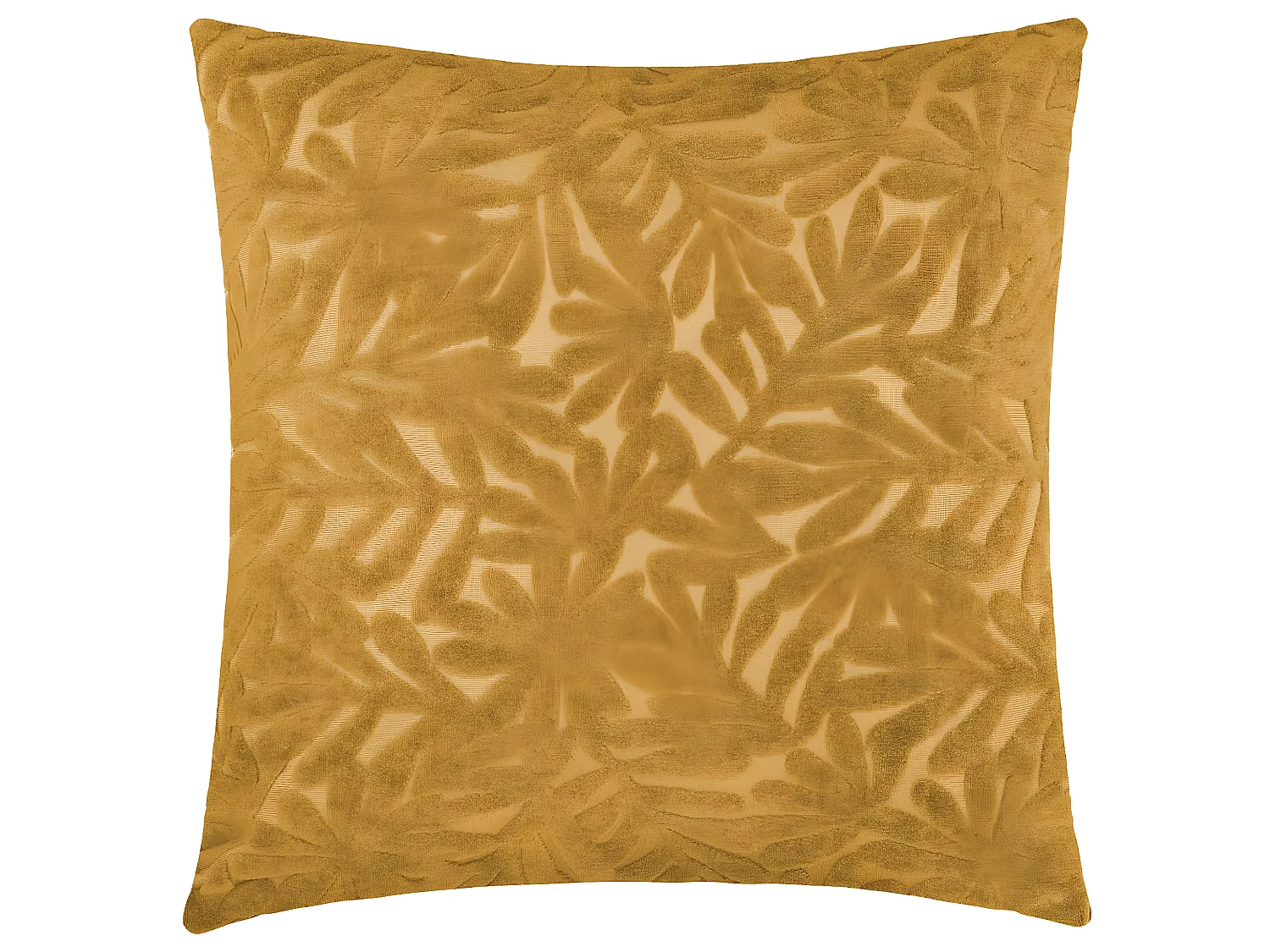 Coussin déhoussable en Velours Ocre 40 x 40 cm