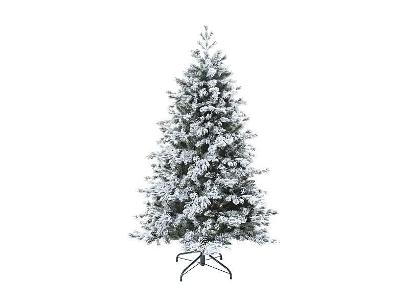 Sapin de Noël artificiel  Vert floqué enneigé qualité premium  H 210 cm