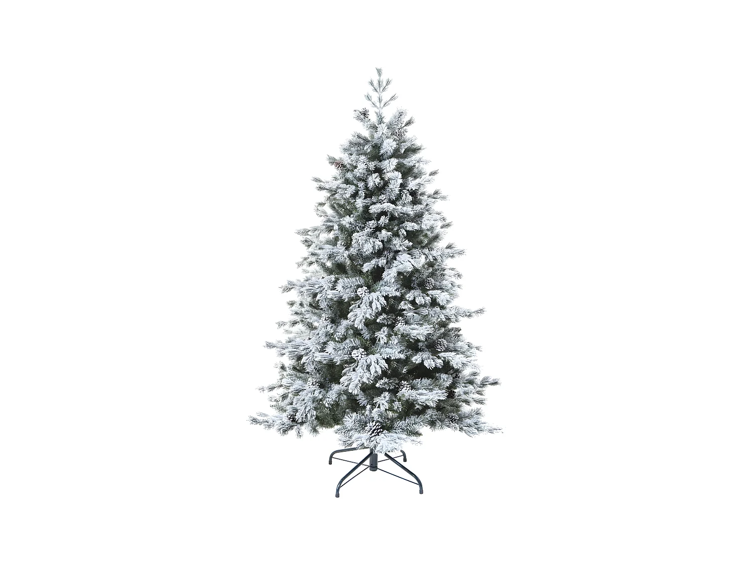 Sapin de Noël artificiel  Vert floqué enneigé qualité premium  H 210 cm