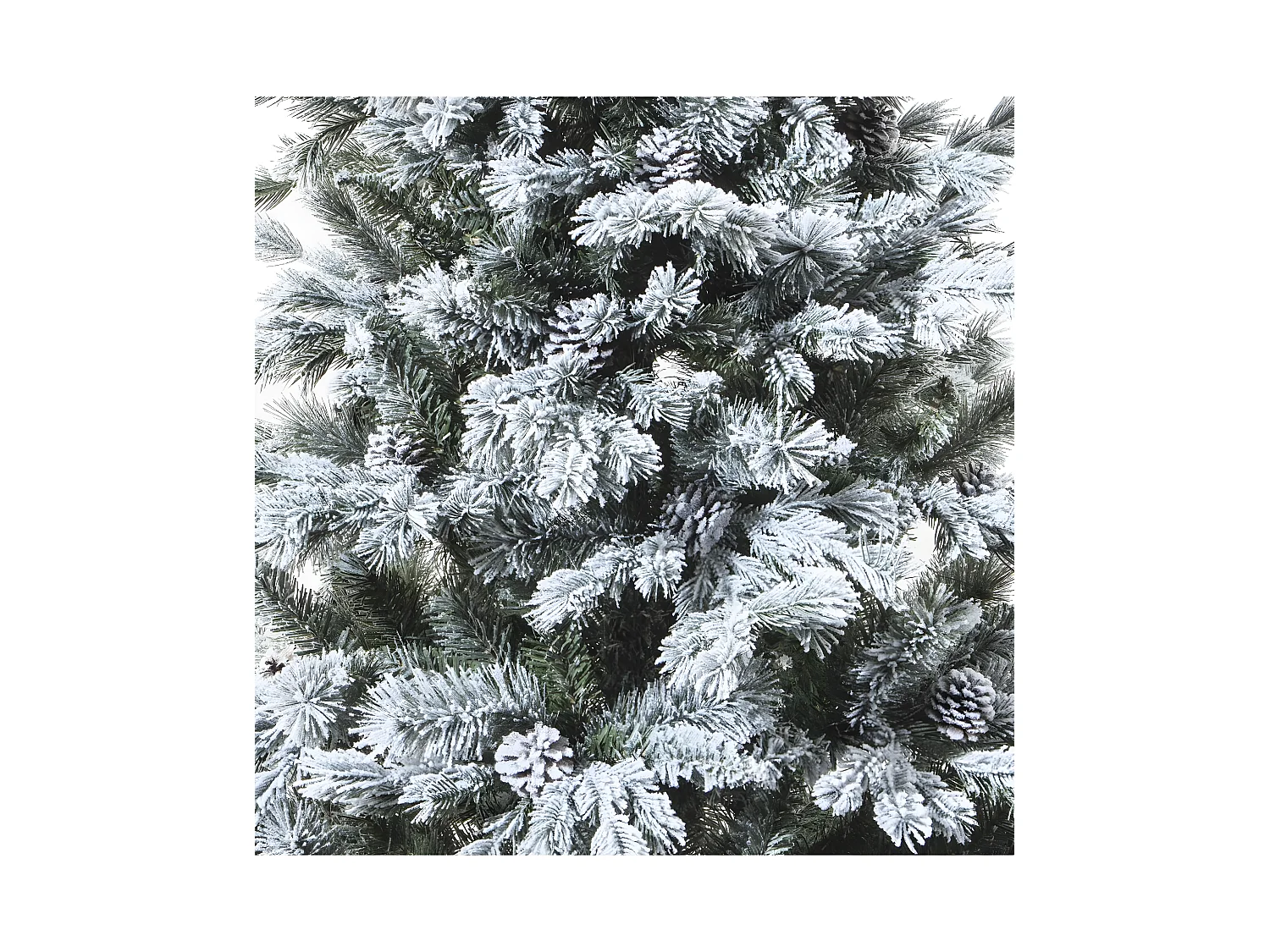 Sapin de Noël artificiel  Vert floqué enneigé qualité premium  H 210 cm