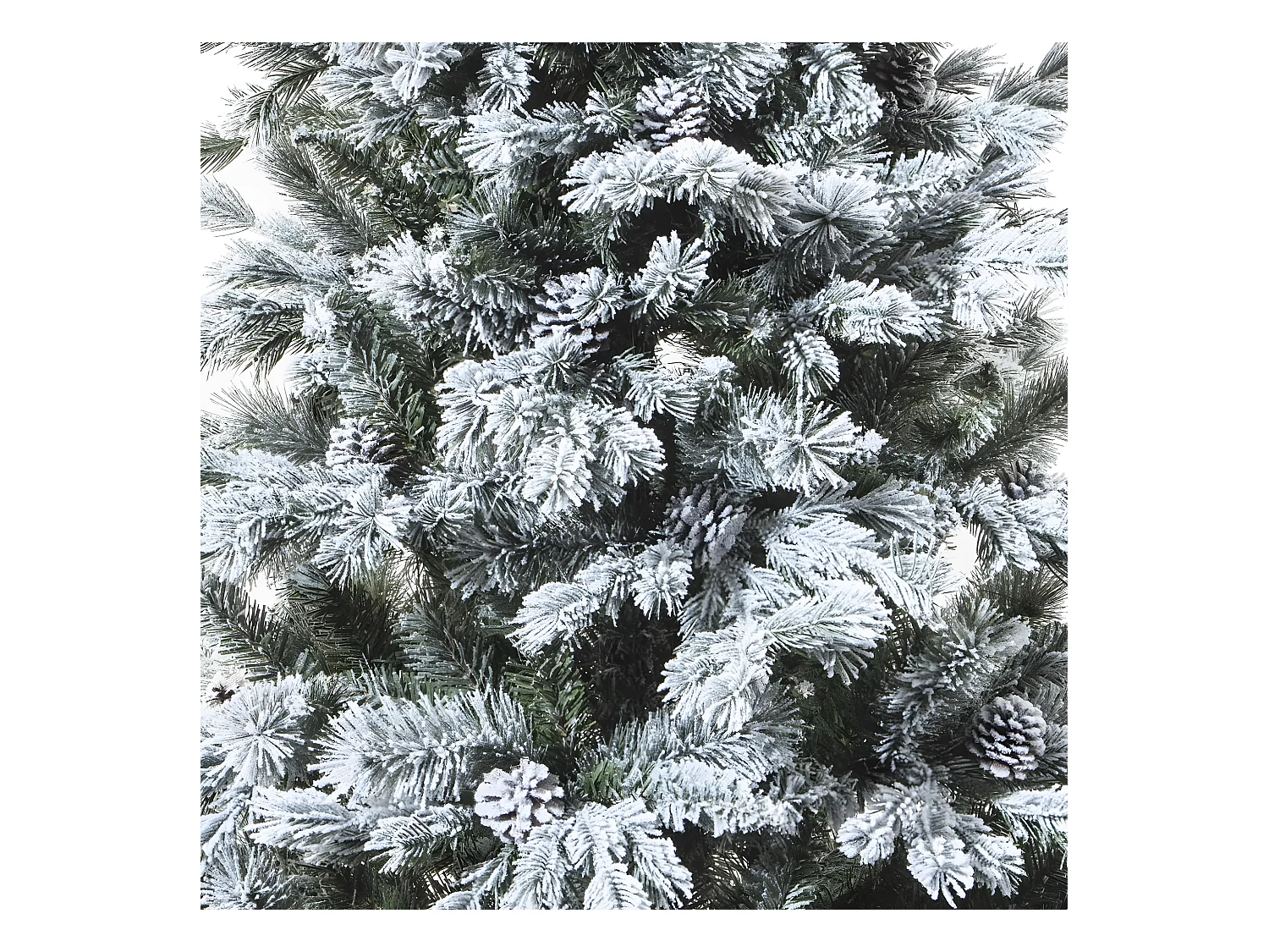 Sapin de Noël artificiel  Vert floqué enneigé qualité premium  H 210 cm