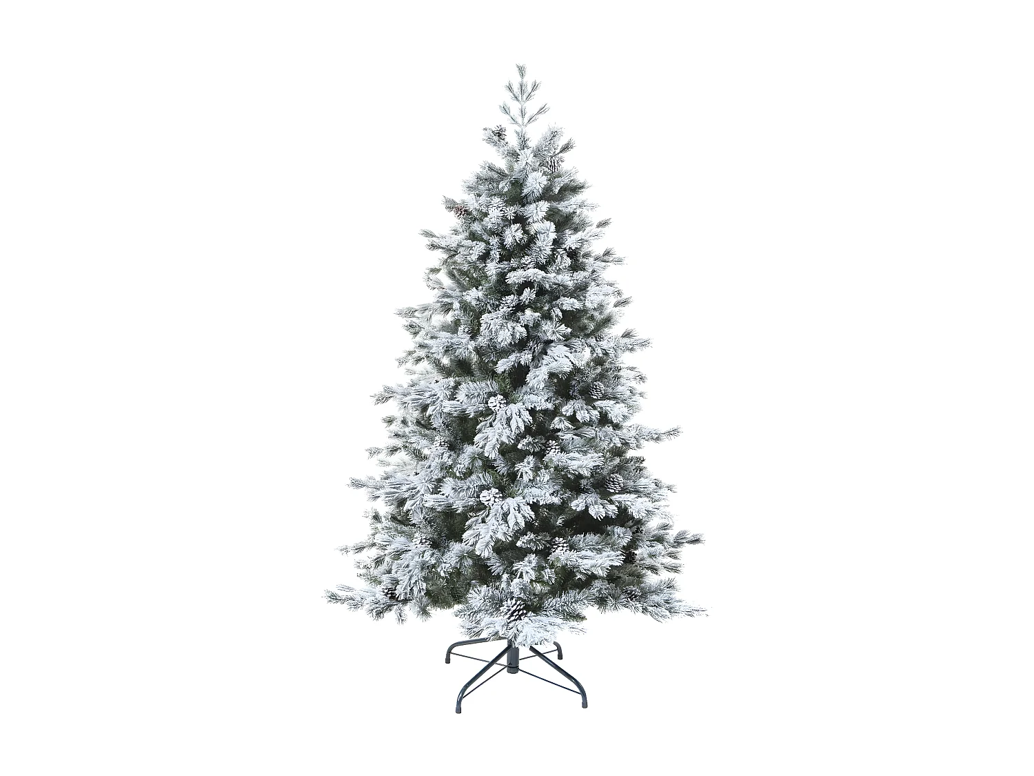 Sapin de Noël artificiel  Vert floqué enneigé qualité premium  H 210 cm