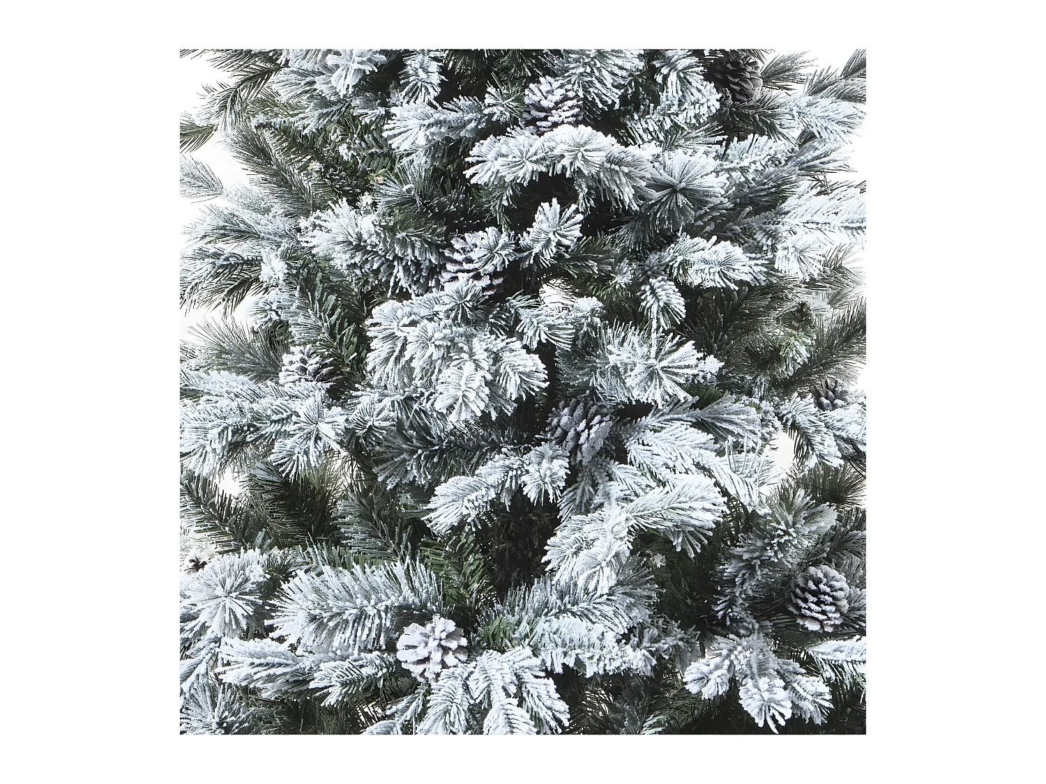 Sapin de Noël artificiel  Vert floqué enneigé qualité premium  H 210 cm