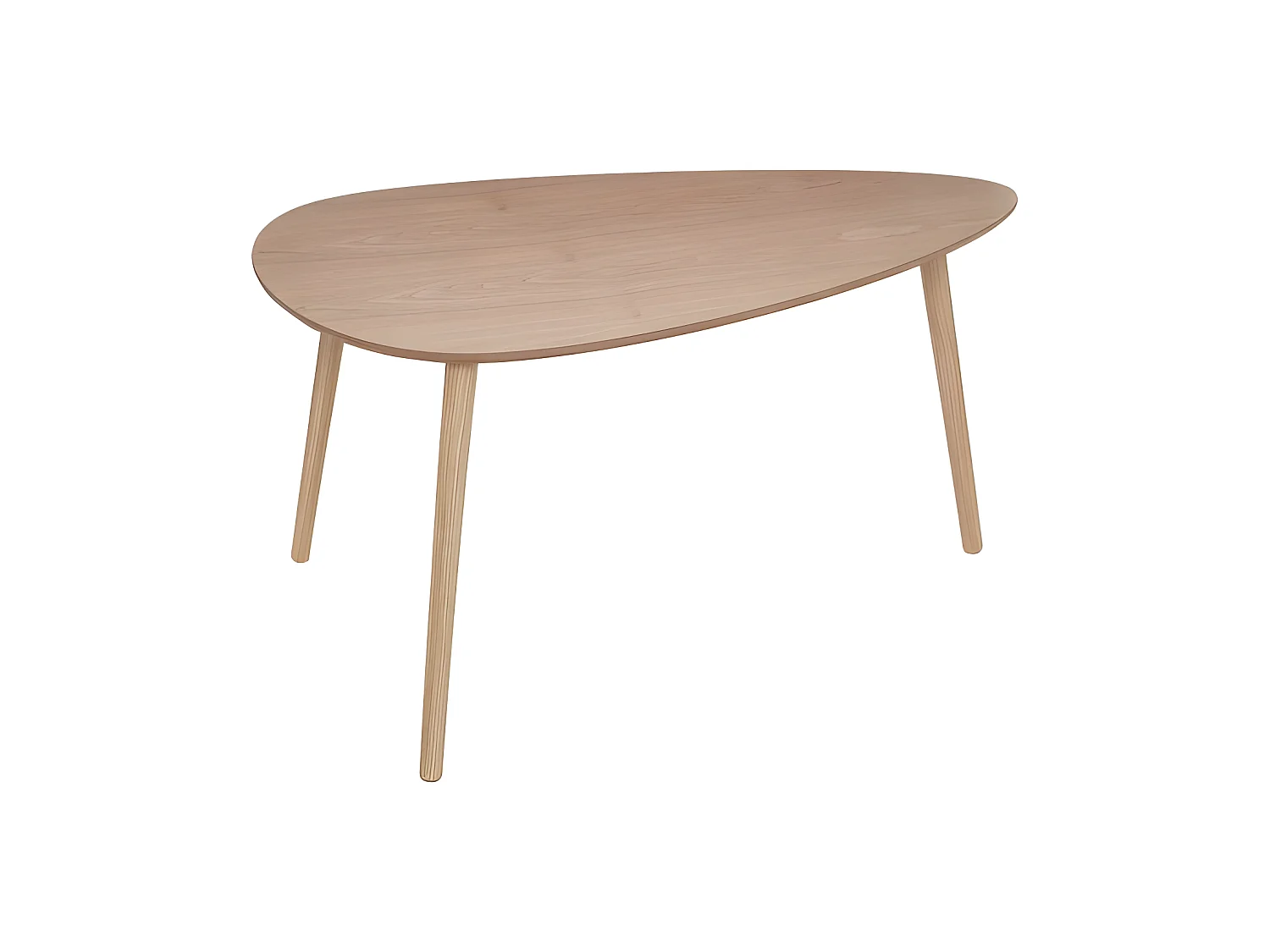 Lot de 2 Tables à café gigogne en bois clair et pieds bois naturel