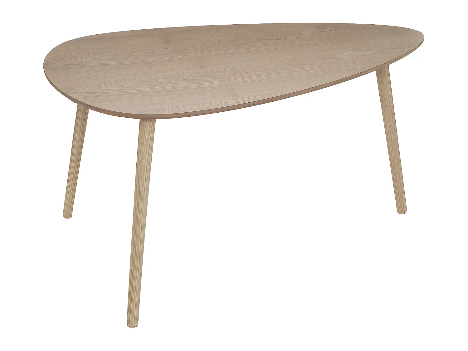 Lot de 2 Tables à café gigogne en bois clair et pieds bois naturel