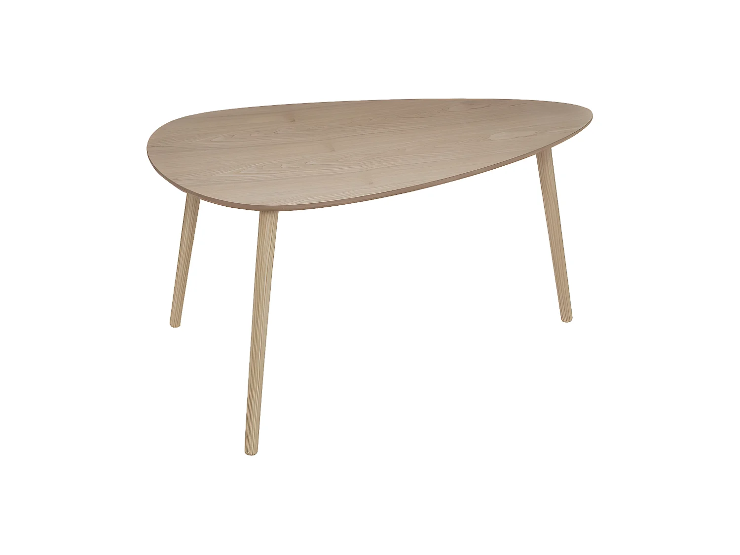 Lot de 2 Tables à café gigogne en bois clair et pieds bois naturel