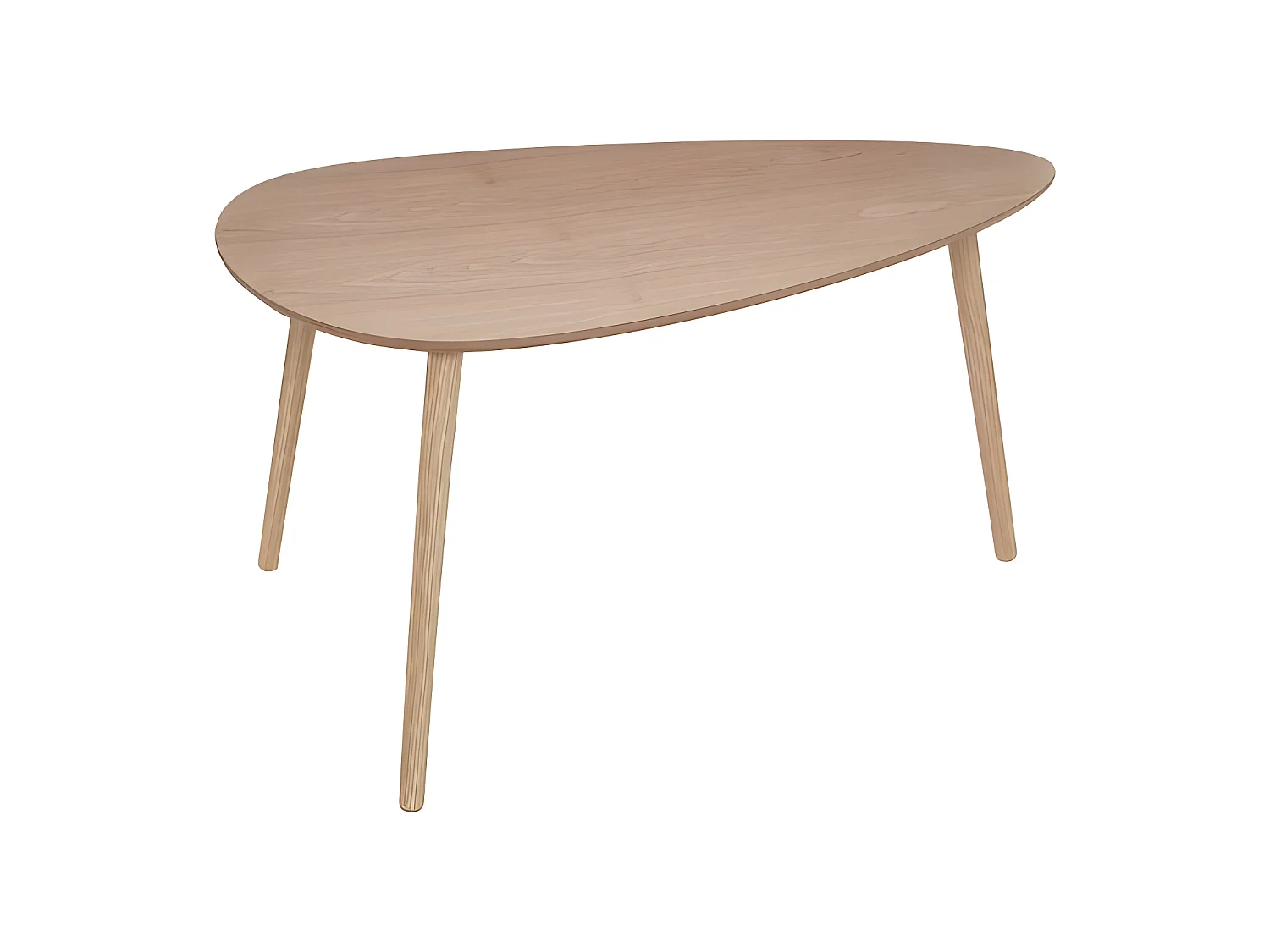 Lot de 2 Tables à café gigogne en bois clair et pieds bois naturel