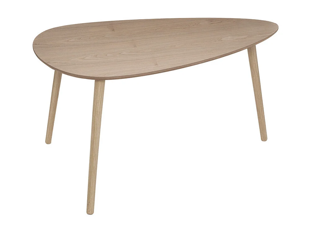 Lot de 2 Tables à café gigogne en bois clair et pieds bois naturel