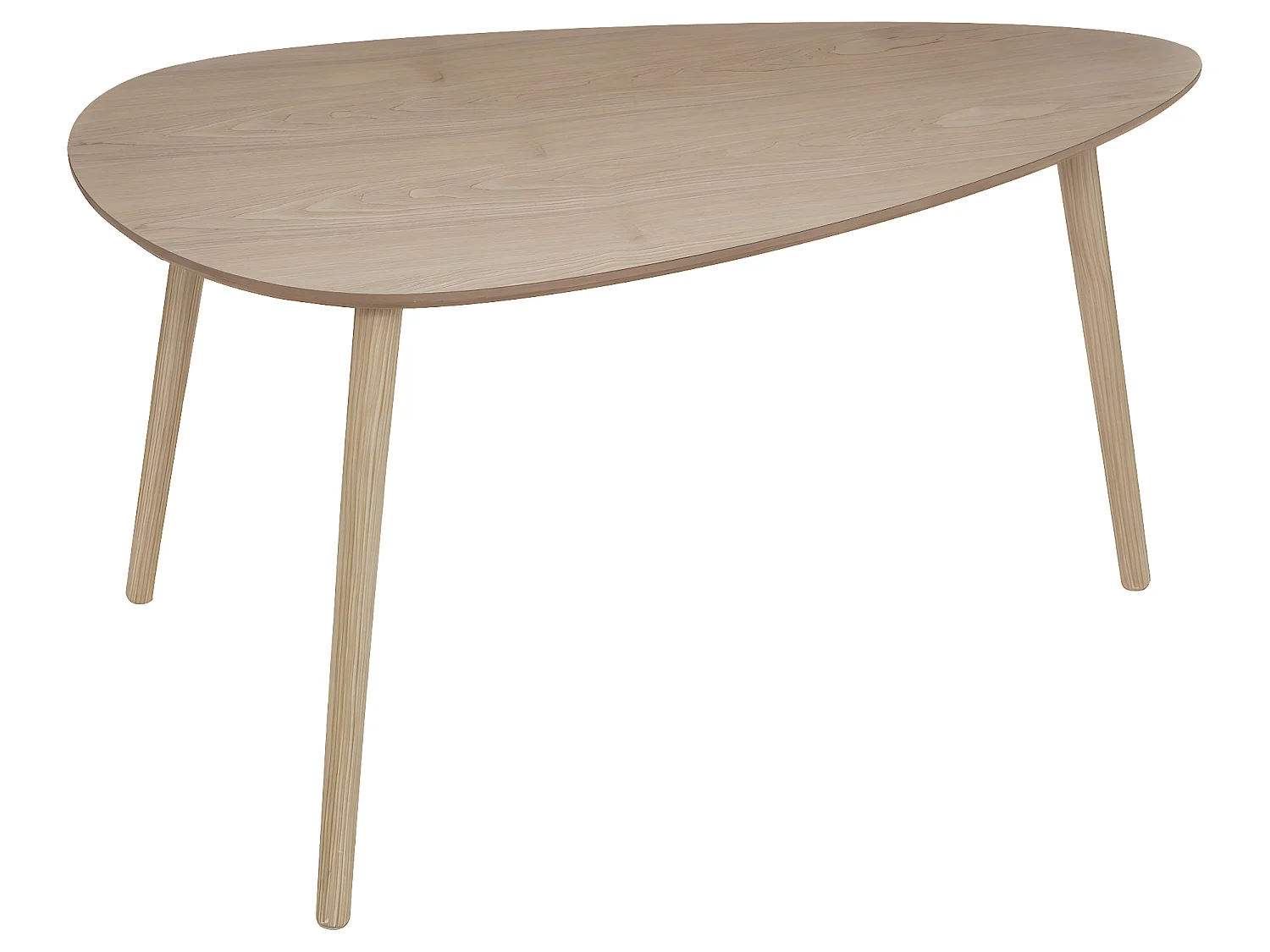 Lot de 2 Tables à café gigogne en bois clair et pieds bois naturel