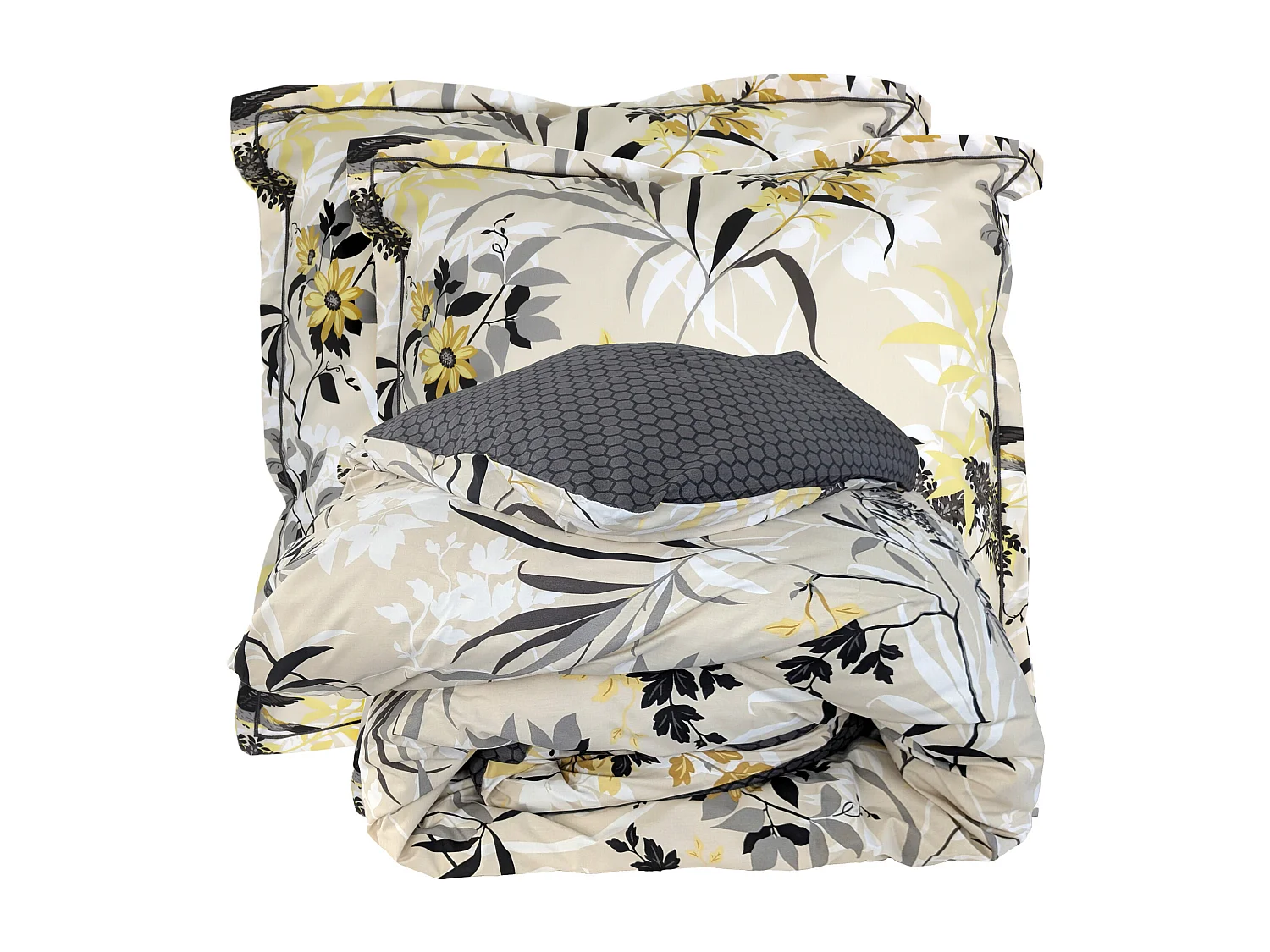 Parure de lit 140x200 cm percale coton ASIA Beige 2 pièces