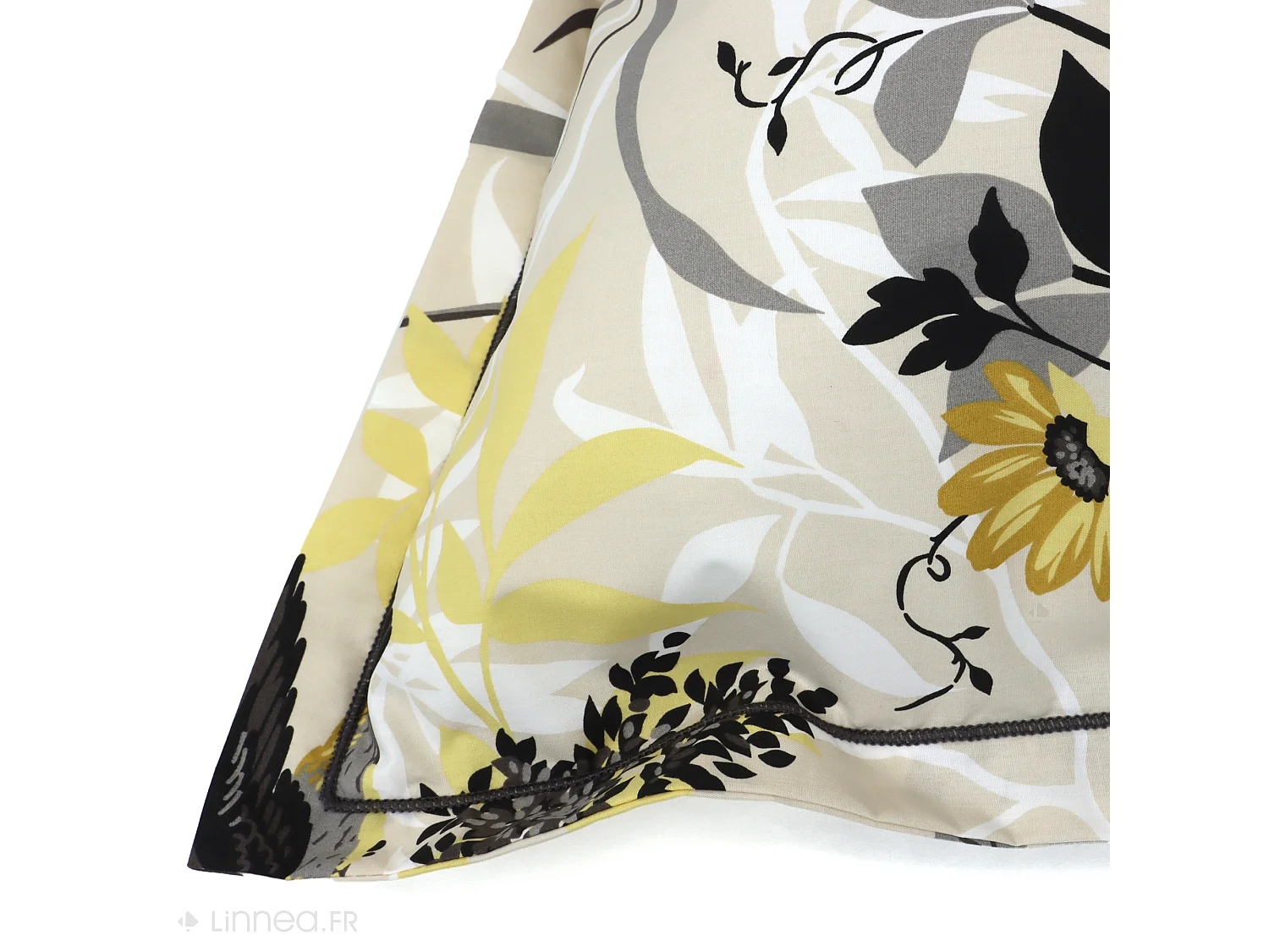 Parure de lit 140x200 cm percale coton ASIA Beige 2 pièces