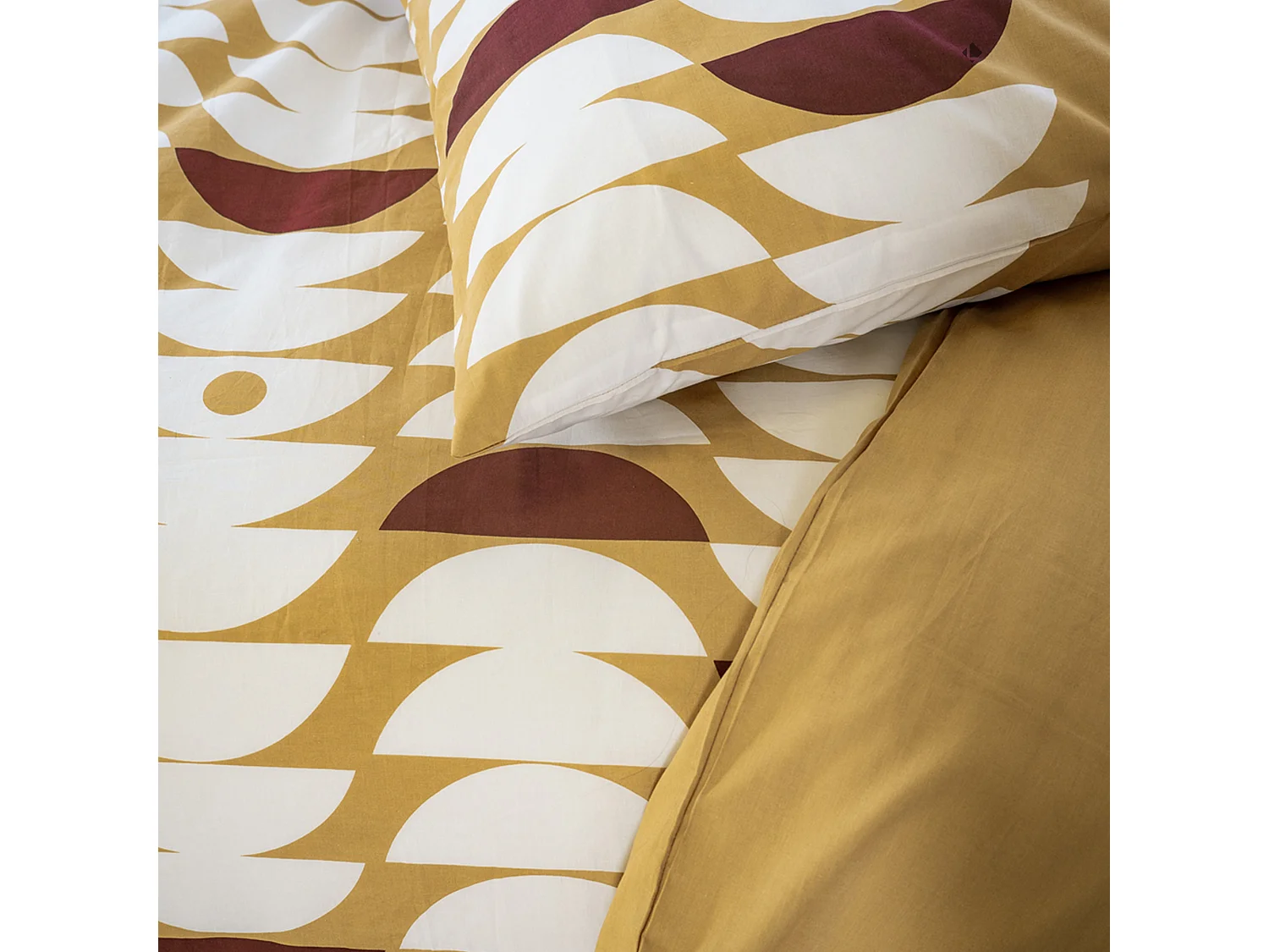 Parure de lit 260x240 cm coton BCI adouci AUBE Marron 3 pièces