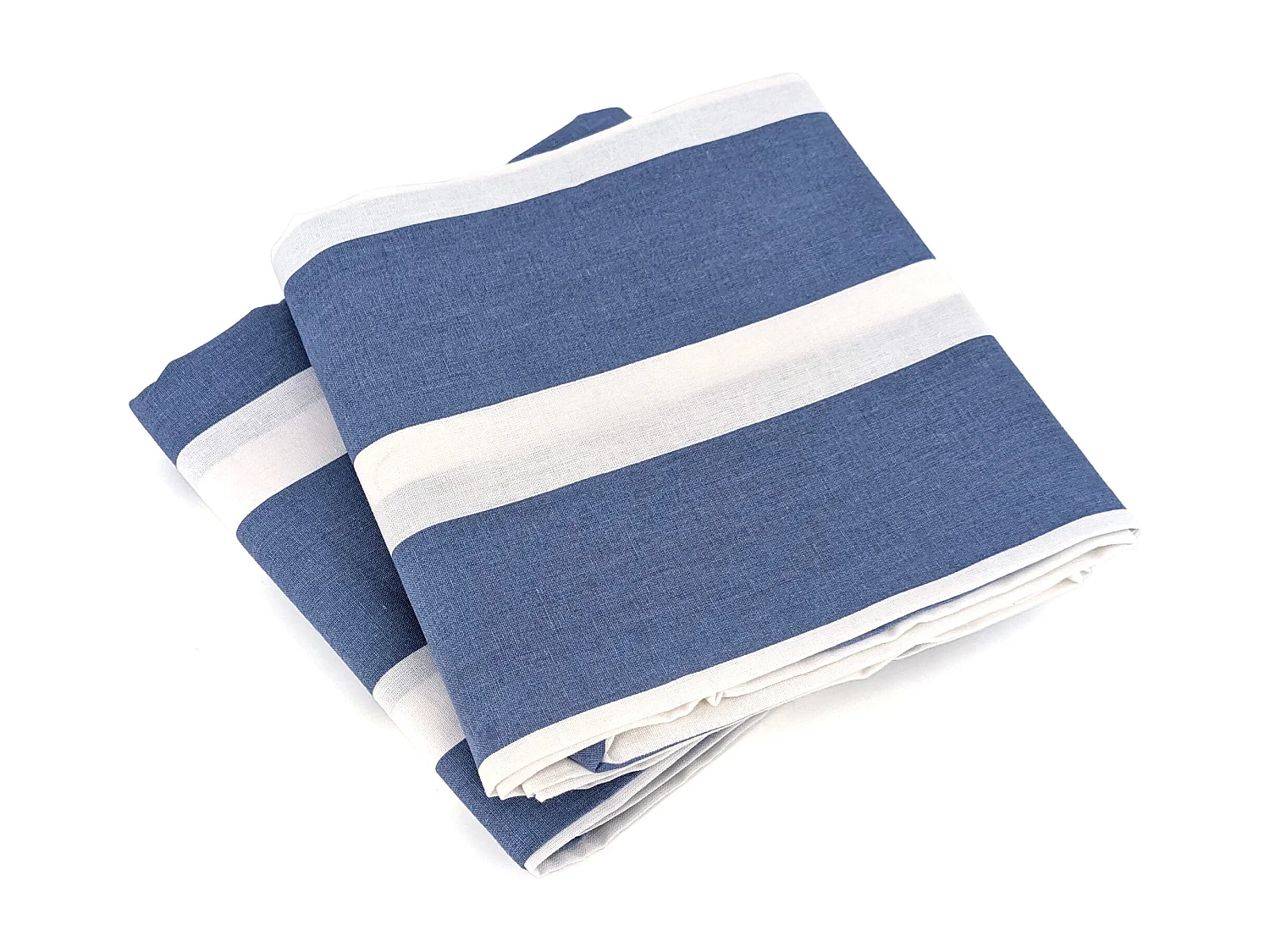 Parure de lit 260x240 cm coton BCI adouci STRIPES Bleu 3 pièces