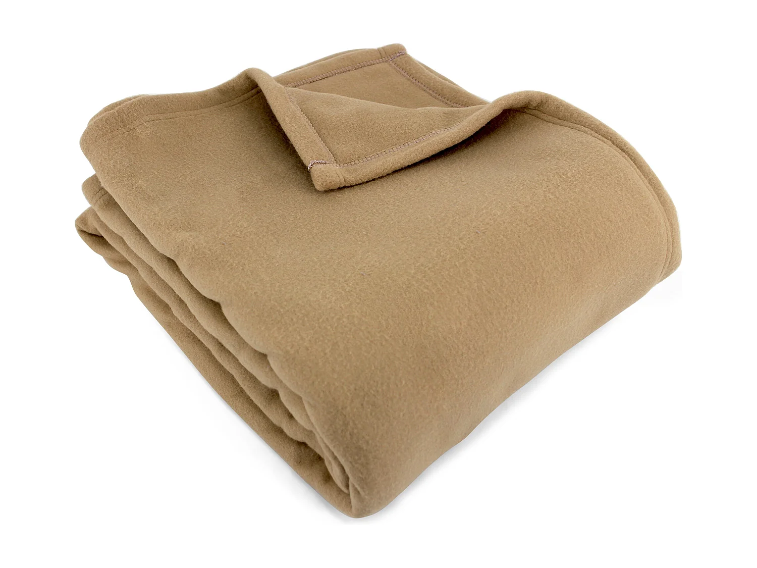 Couverture polaire 180x220 cm 100% Polyester 350 g/m2 TEDDY Marron Sable