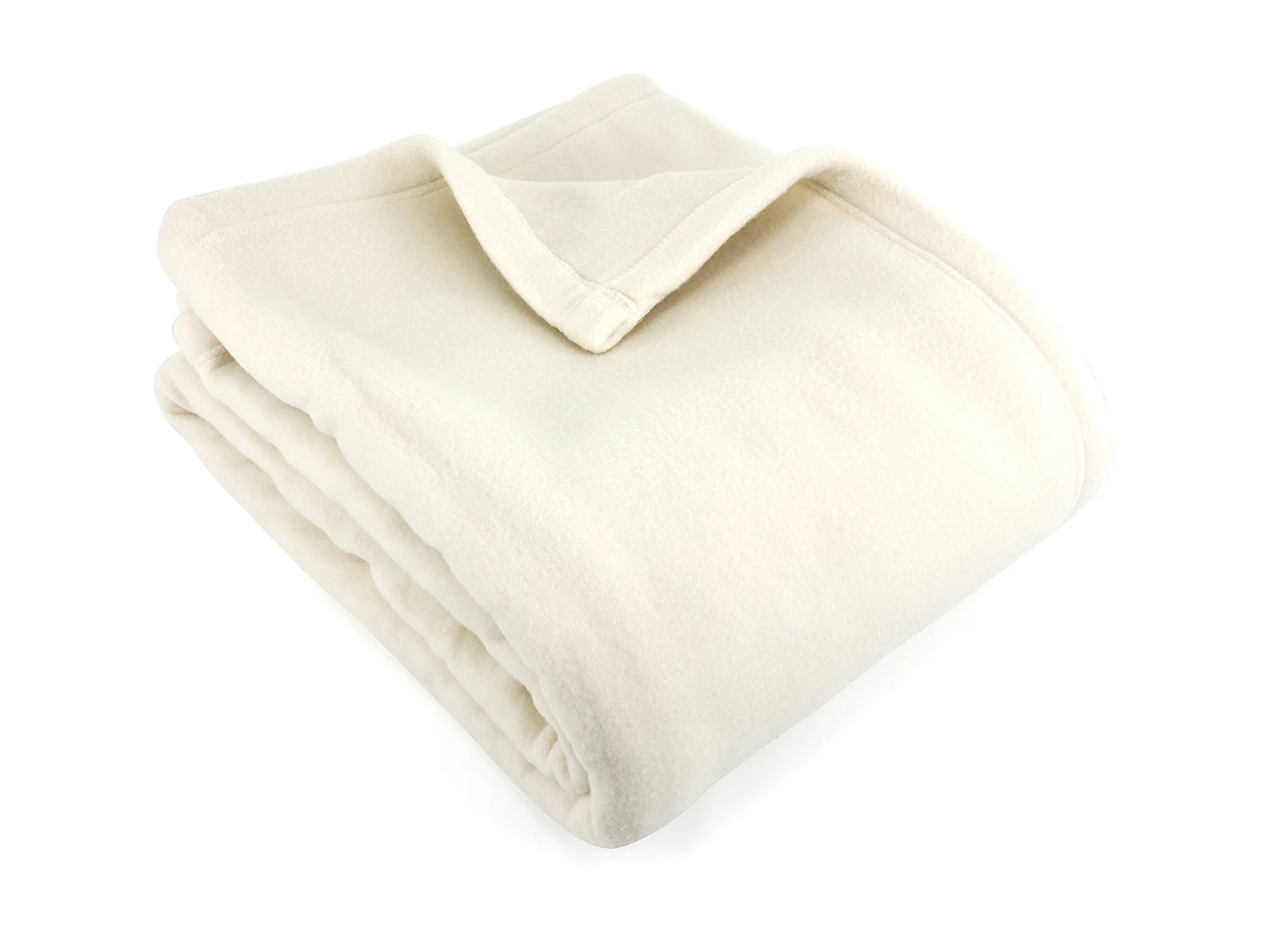 Couverture polaire 180x220 cm 100% Polyester 350 g/m2 TEDDY Blanc Naturel