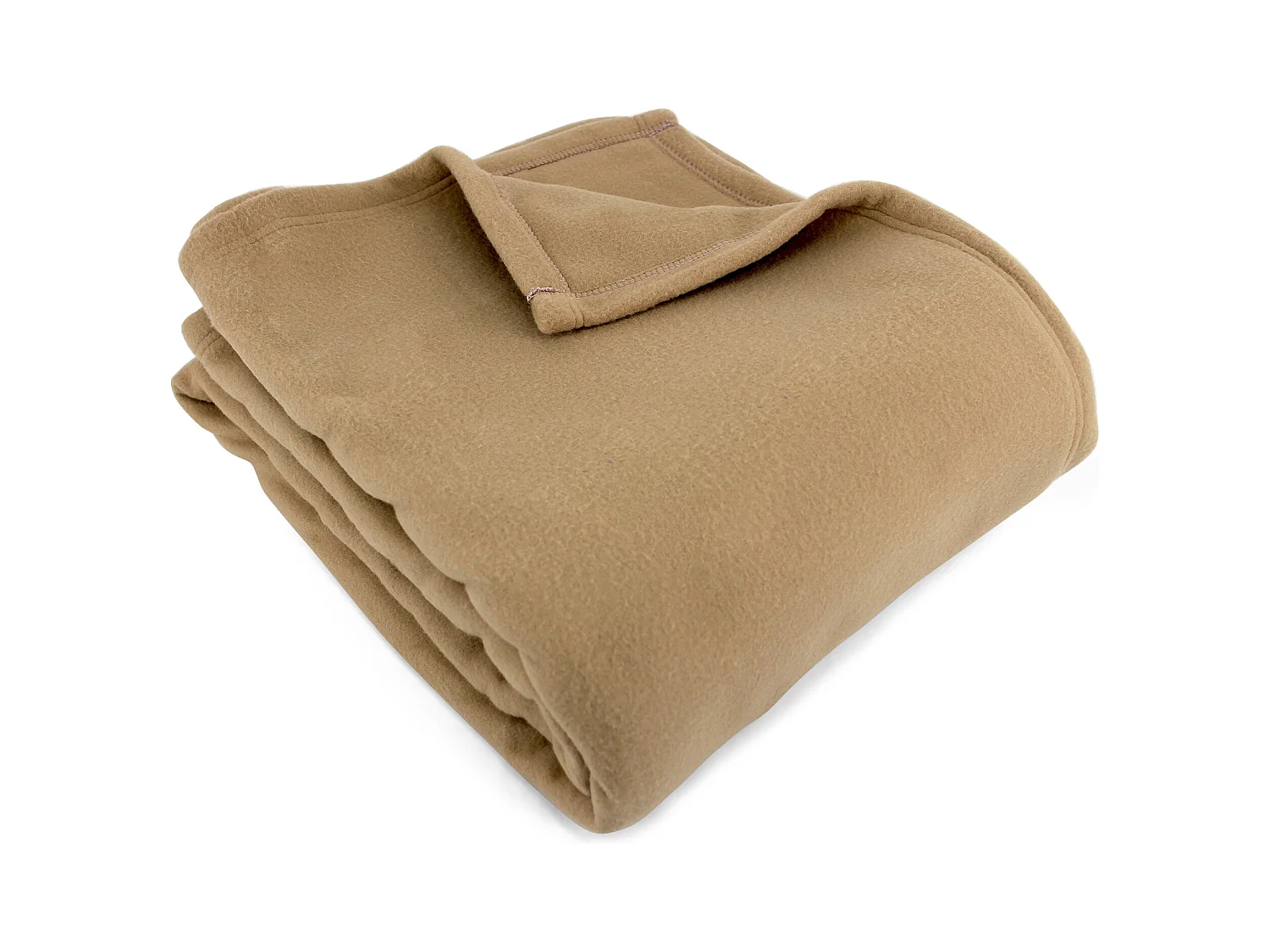 Couverture polaire 240x260 cm 100% Polyester 350 g/m2 TEDDY Marron Sable