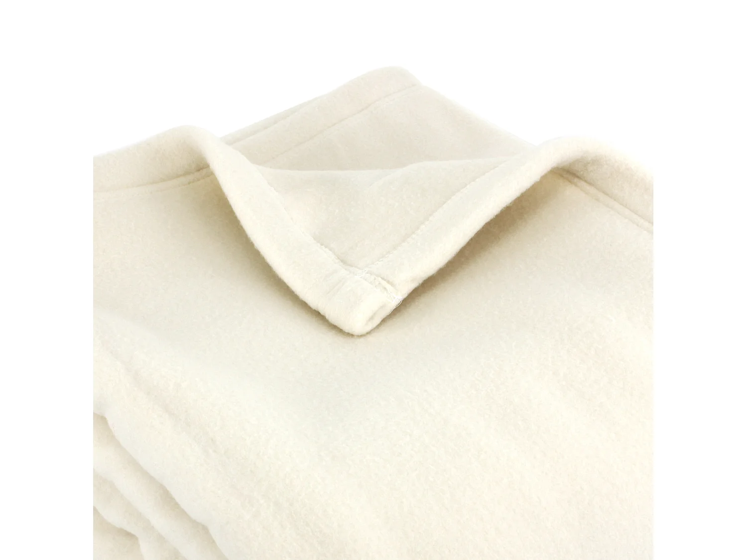 Couverture polaire 240x300 cm 100% Polyester 350 g/m2 TEDDY Blanc Naturel