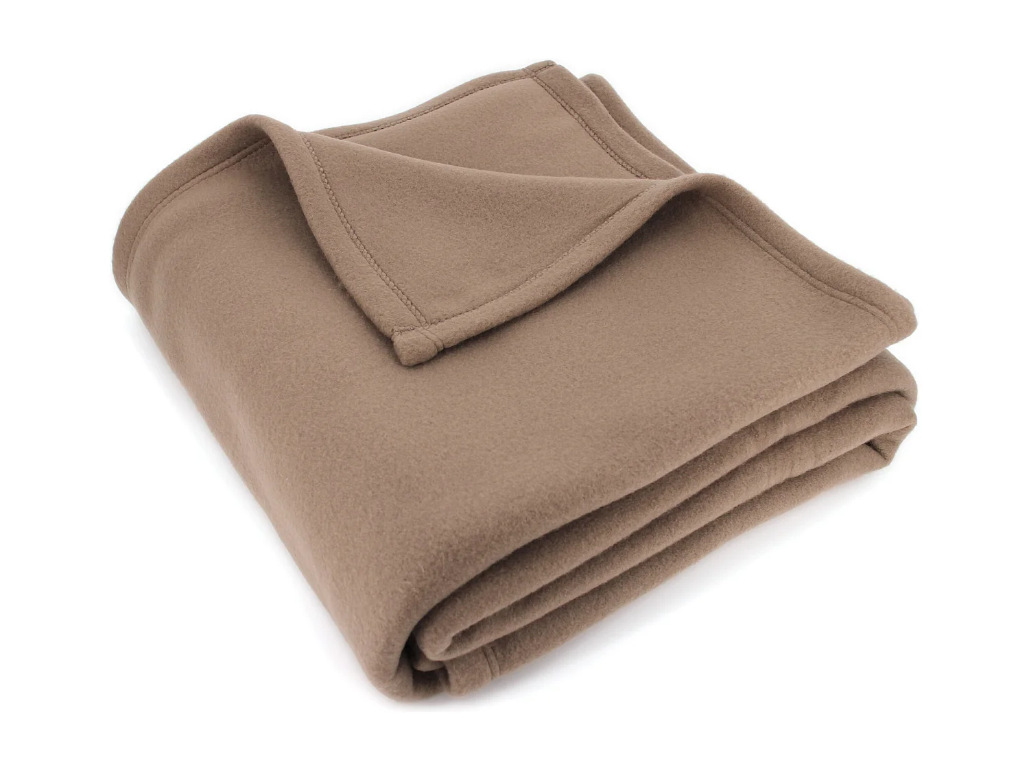 Couverture polaire 180x220 cm Isba marron Taupe 100% Polyester 320 g/m2 traité non-feu