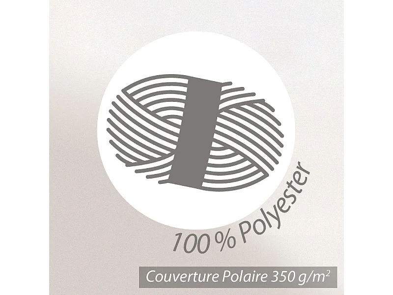 Couverture polaire 240x260 cm 100% Polyester 350 g/m2 TEDDY Gris Acier