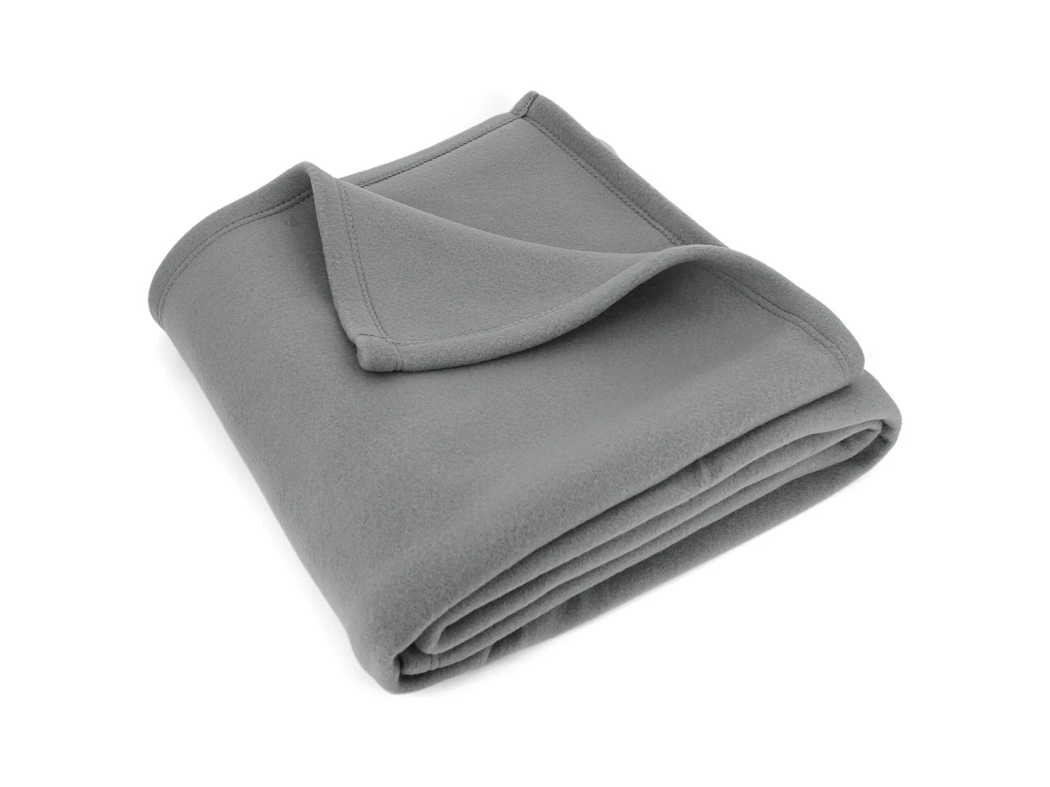 Couverture polaire 240x260 cm Isba gris Acier 100% Polyester 320 g/m2 traité non-feu