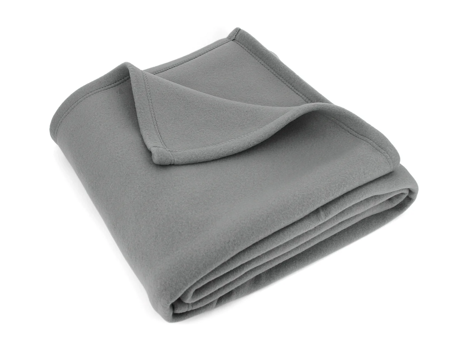 Couverture polaire 240x260 cm Isba gris Acier 100% Polyester 320 g/m2 traité non-feu