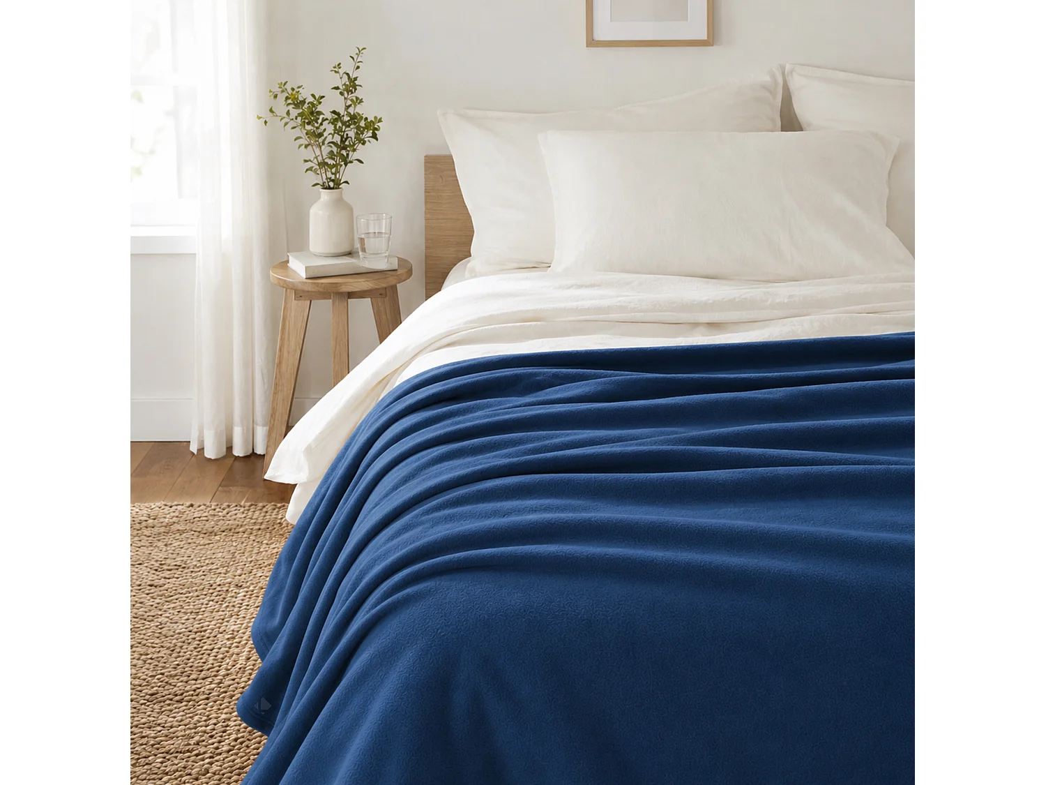 Couverture polaire 220x240 cm Isba Marine 100% Polyester 320 g/m2 traité non-feu