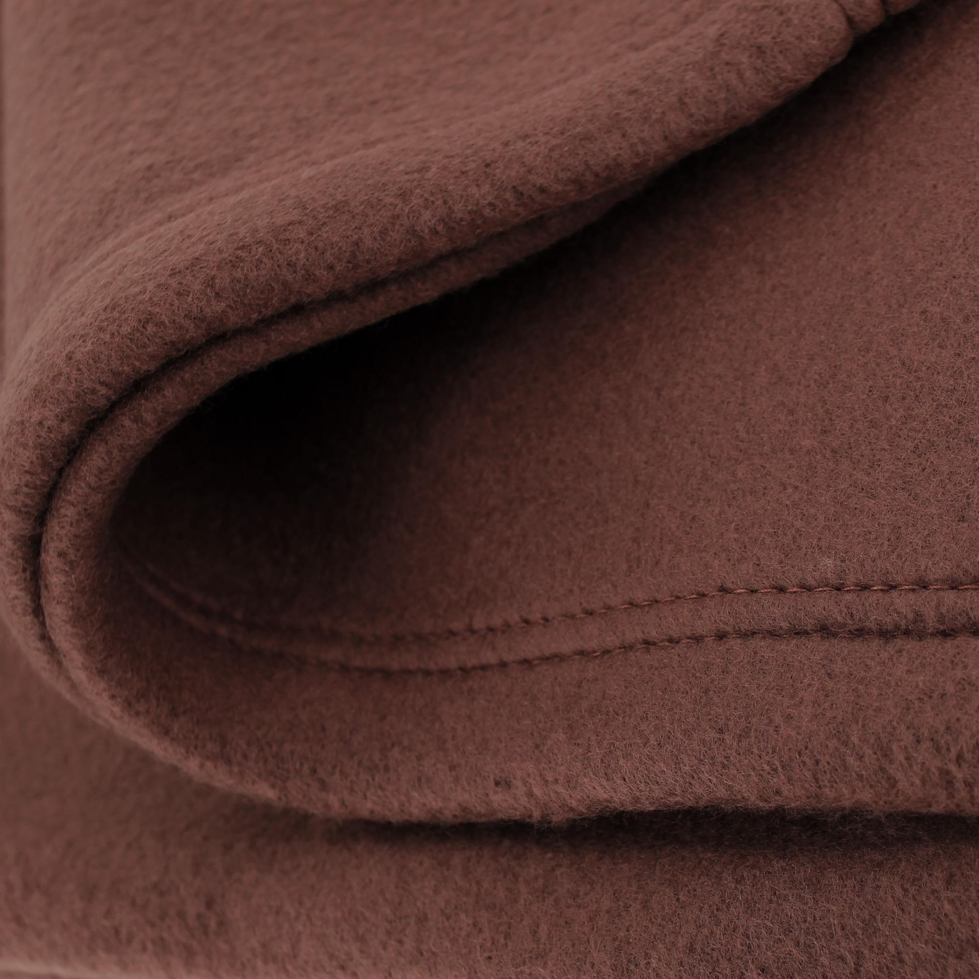 Couverture Polaire 220x240 Cm Isba Marron Chocolat 100 Polyester 320 Gm2 Traité Non Feu 4518