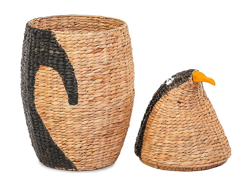 Panier a linge manchot jacinthe d'eau