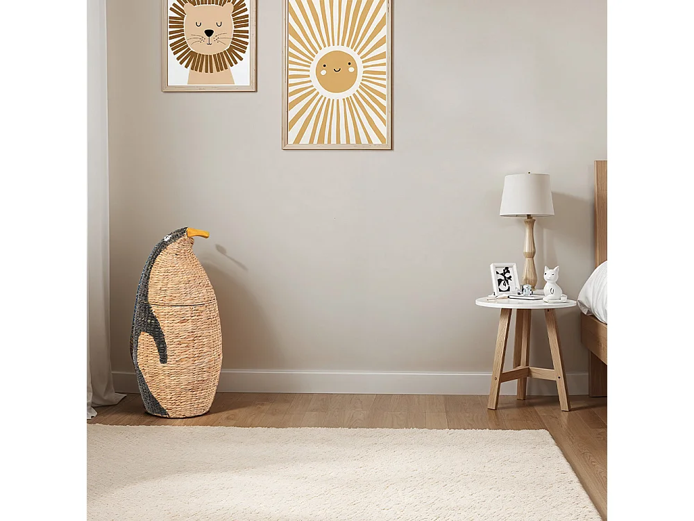 Panier a linge manchot jacinthe d'eau