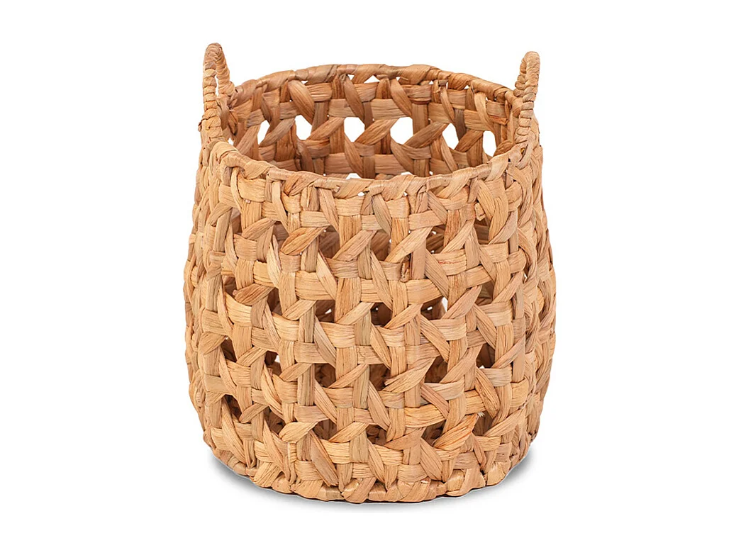 Panier jacinthe d'eau naturel tressé