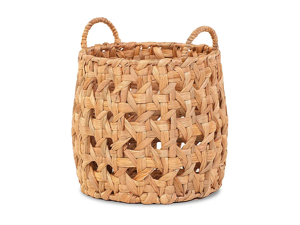 Panier jacinthe d'eau naturel tressé