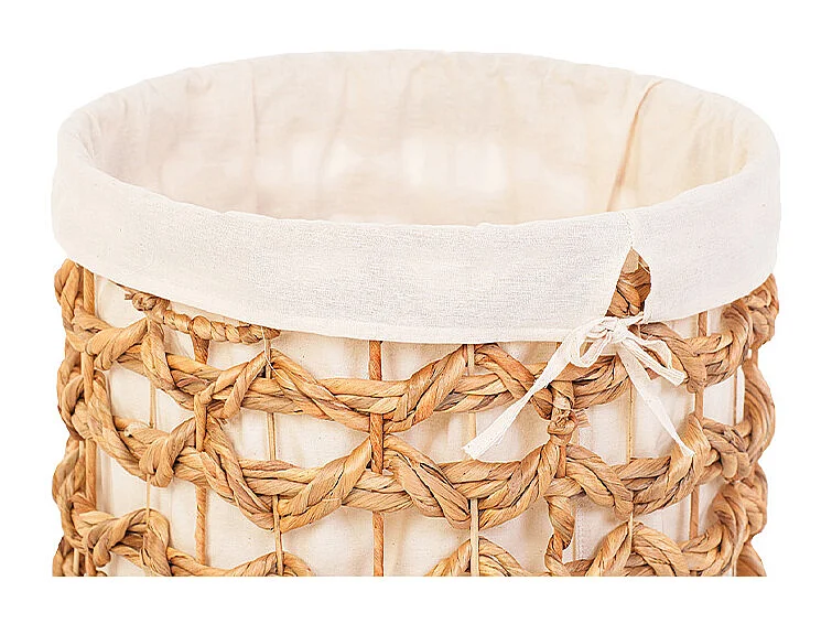 Panier a linge jacinthe d'eau naturel tressé