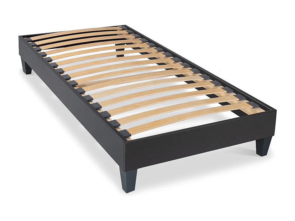 Sommier monolattes Blandice noir - 80 x 200 cm