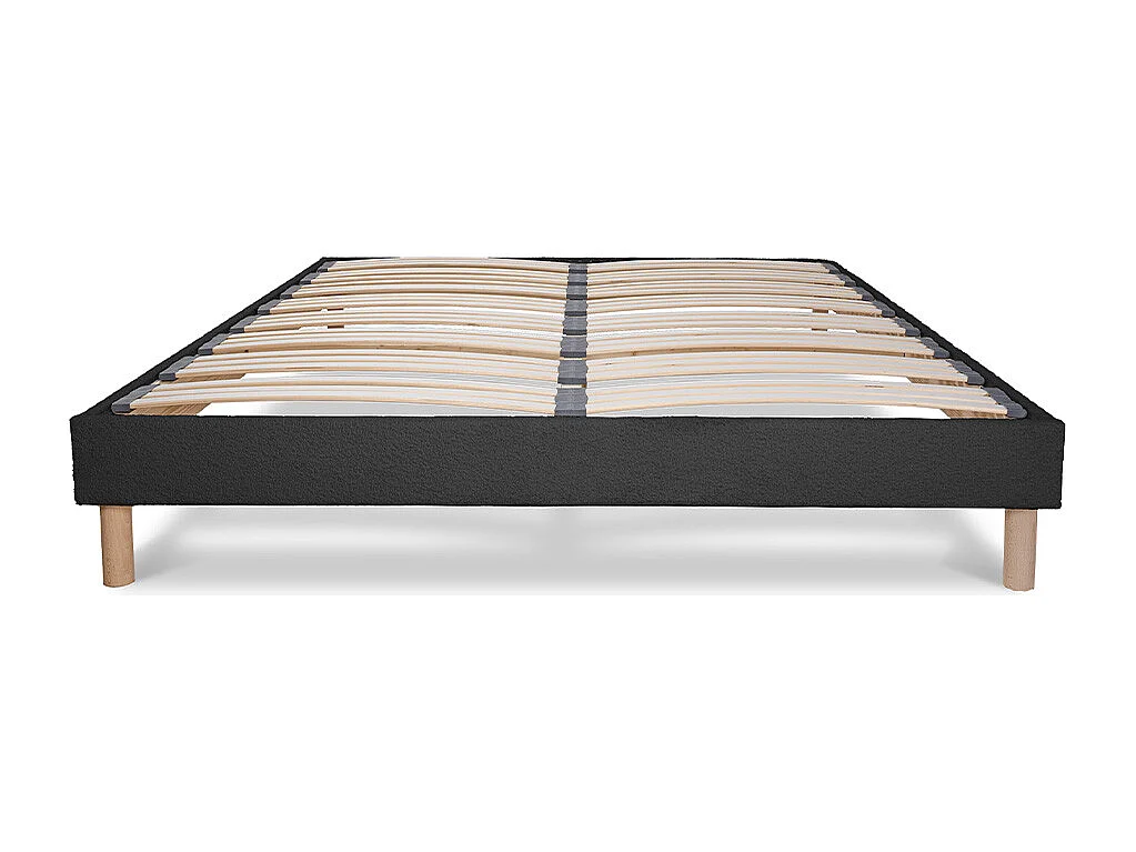 Sommier à lattes Laine bouclée BIANCA - 140 x 190 cm