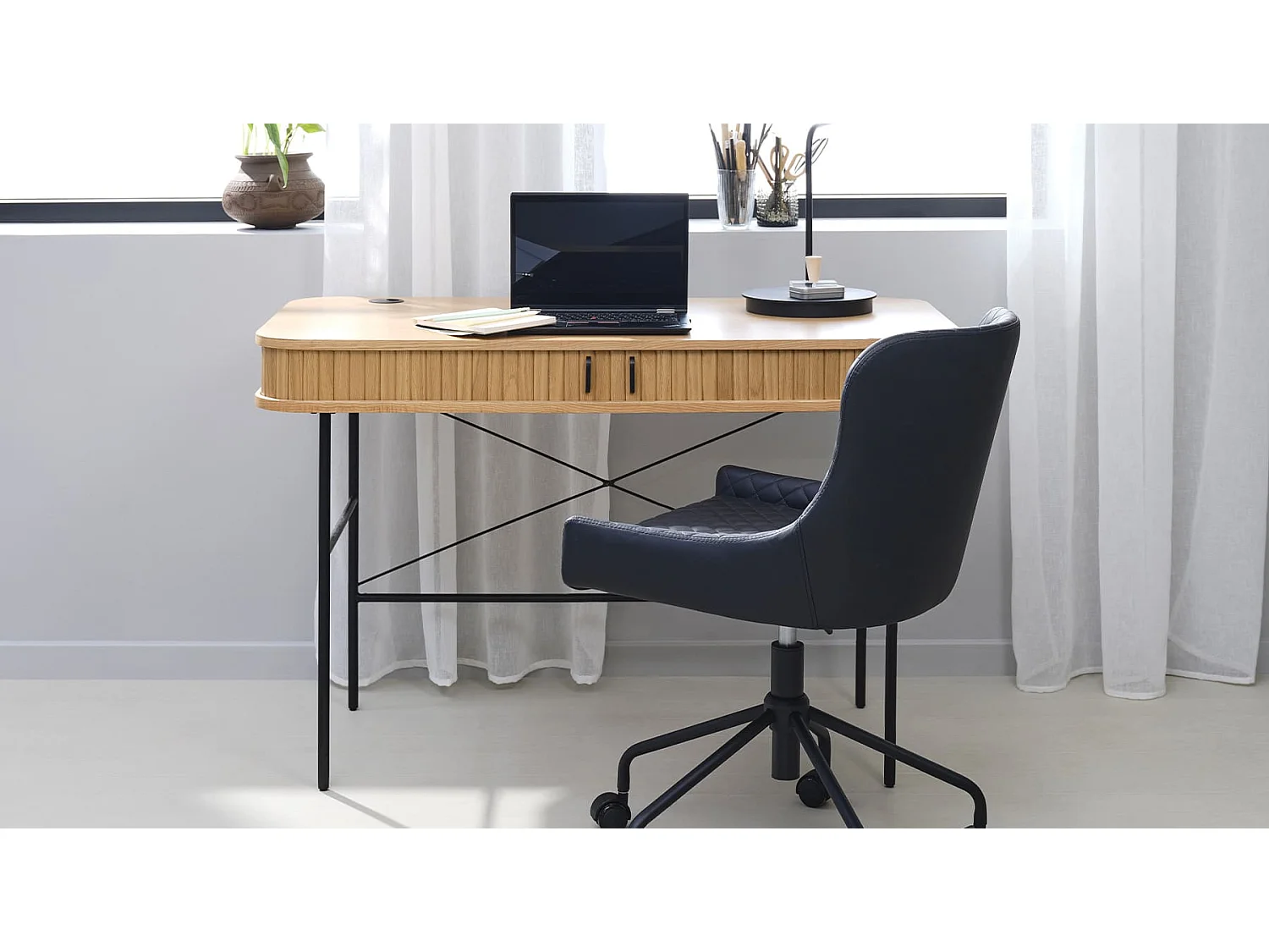 Bureau bois et cannage manarola 120x60cm