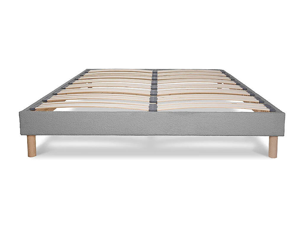 Sommier à lattes Laine bouclée BIANCA - 90 x 190 cm