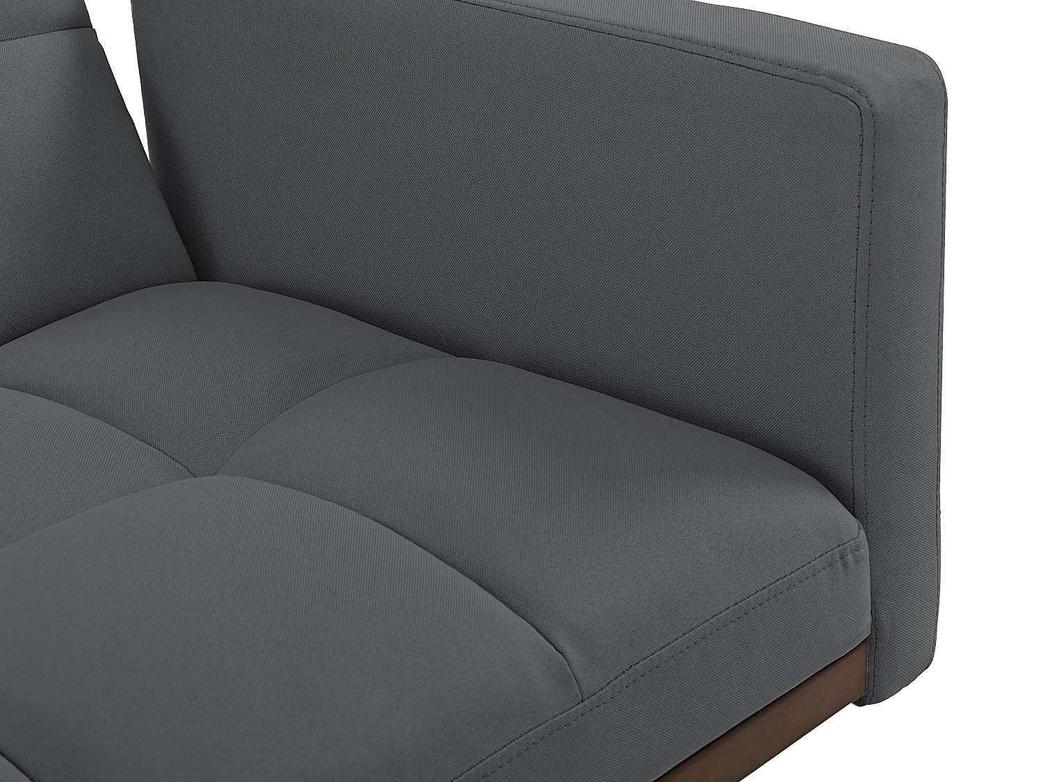 Canapé Relax 2 Places avec Accoudoirs - Design Mid-Century Moderne avec Dossier Capitonné Réglable 5 Positions - Lin Gris à Carreaux - Idéal Salon Moderne