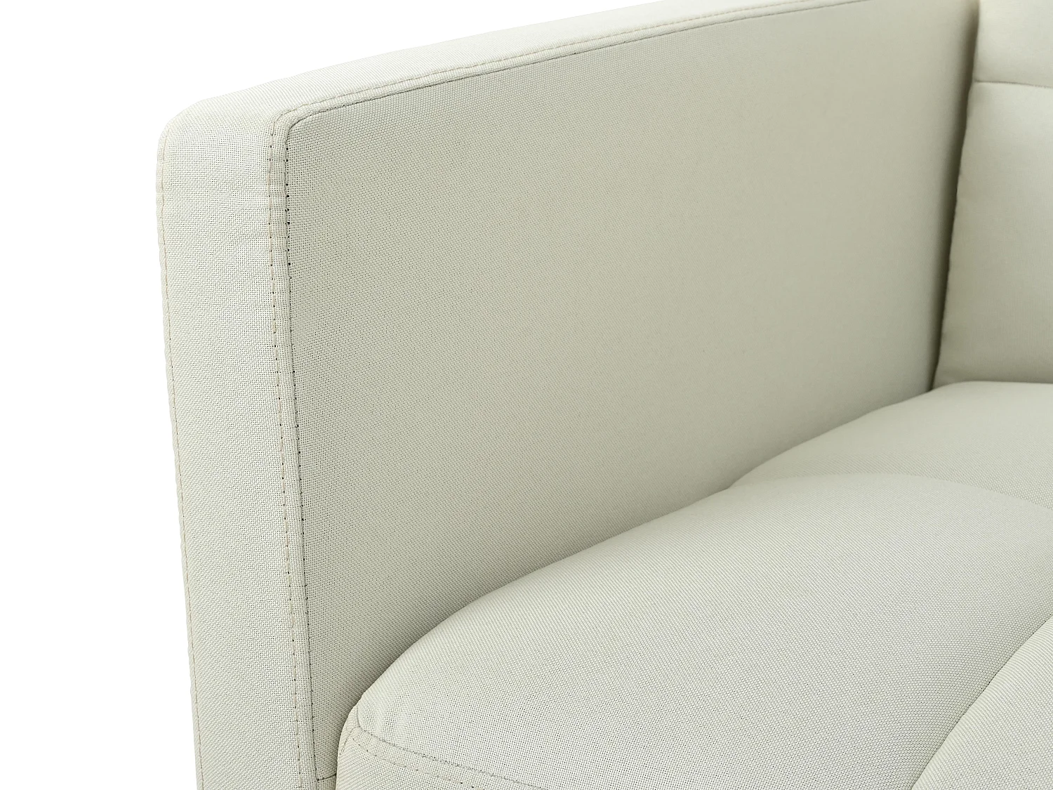 Canapé Relax 2 Places avec Accoudoirs - Design Mid-Century Moderne avec Dossier Capitonné Réglable 5 Positions - Lin Gris à Carreaux - Idéal Salon Moderne