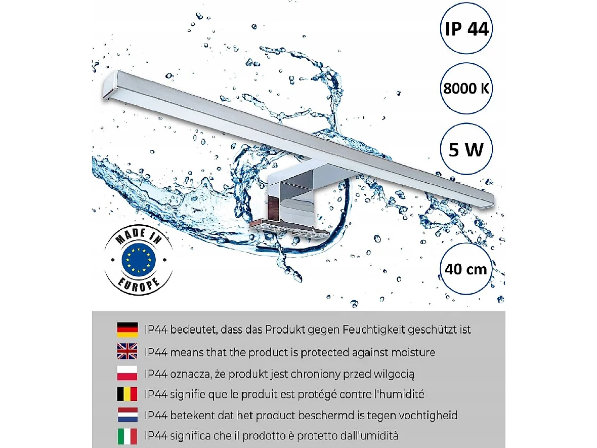 Meuble de salle de bain LED 60x50 cm avec miroir et étagères en sonoma