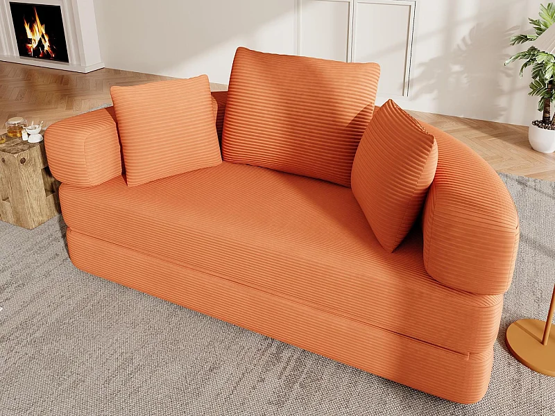 Canapé Convertible 2 Places Semi-Circulaire - Lit Ovale 173x176 cm - 250 kg - Sans Montage - Idéal Studio & Appartement