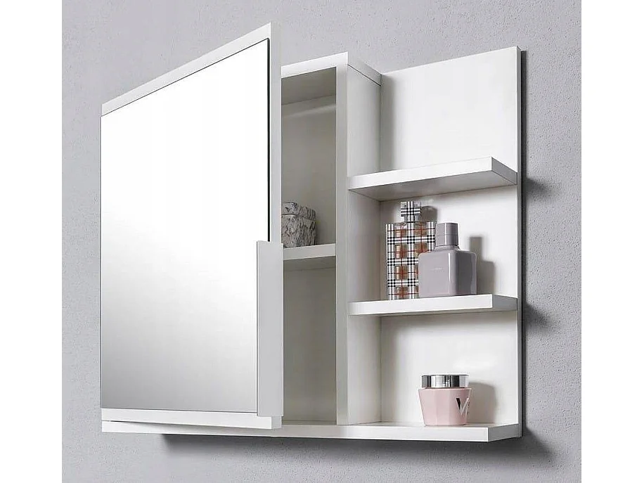 Armoire de salle de bains 60x50 droite blanche avec éclairage LED