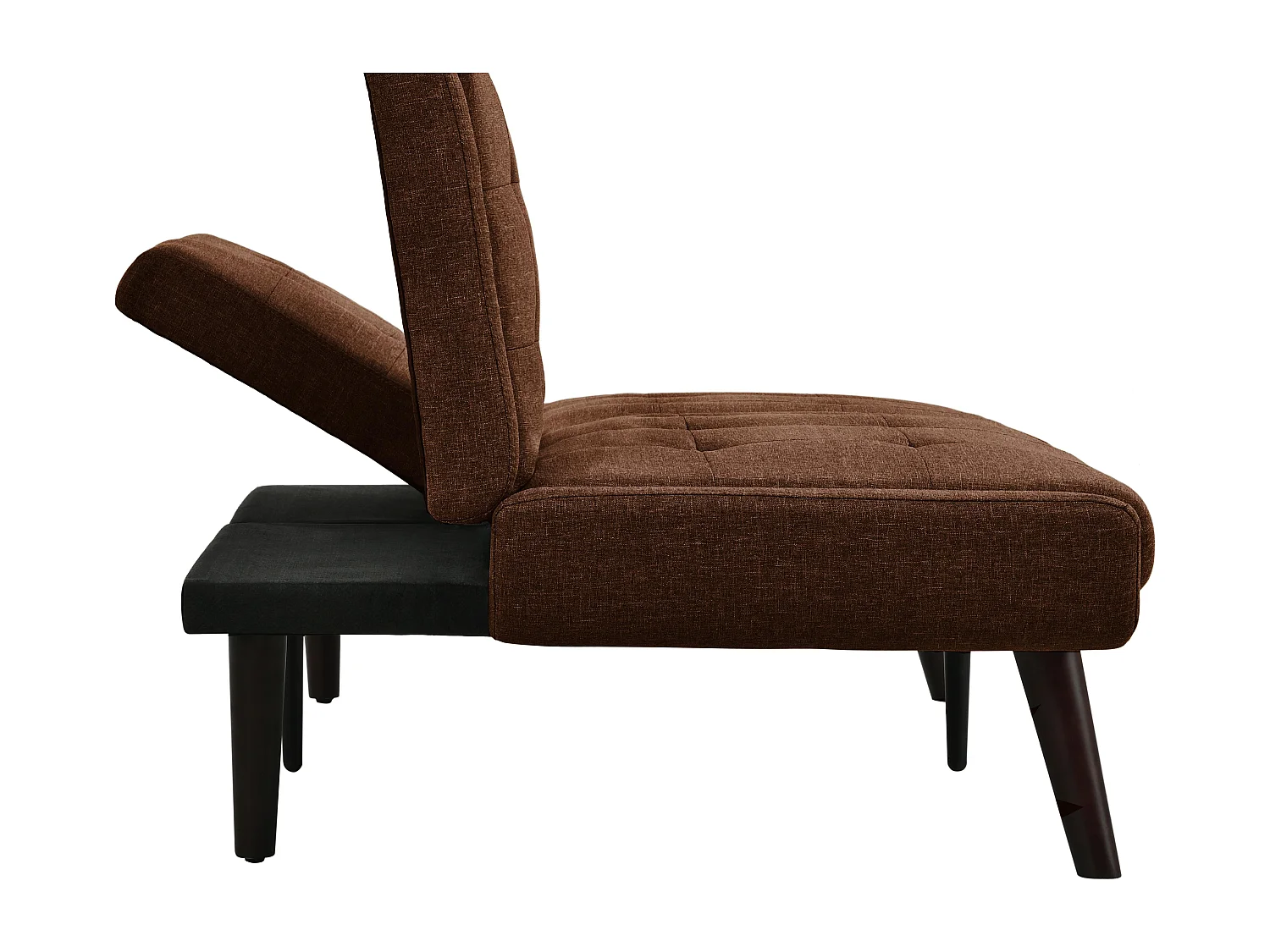 Canapé Relax 2 Places – Design Mid-Century Moderne avec Dossier Capitonné Réglable 5 Positions – Lin Gris à Carreaux – Idéal Salon Moderne