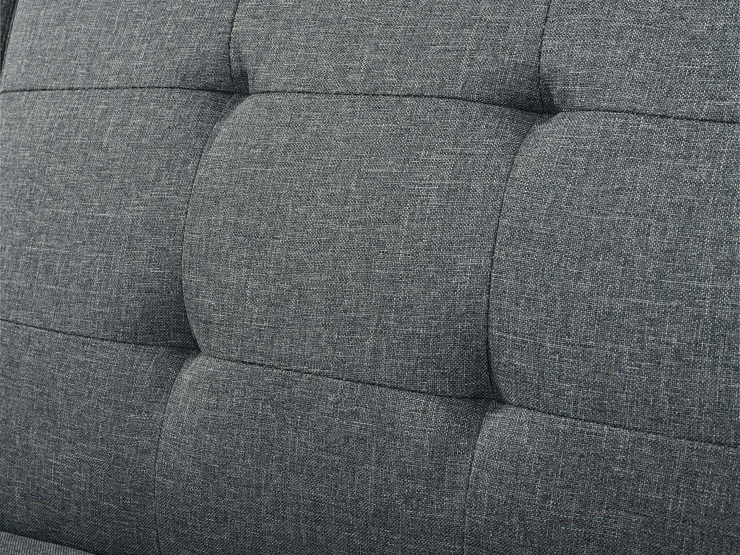 Canapé Relax 2 Places – Design Mid-Century Moderne avec Dossier Capitonné Réglable 5 Positions – Lin Gris à Carreaux – Idéal Salon Moderne